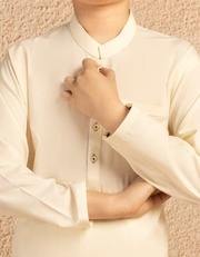 Última colección marrón Boys Kameez Shalwar Traje tradicional de moda para niños Ropa étnica cómoda y elegante - Product Image 2