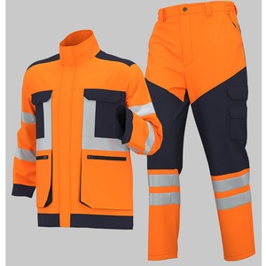 Vêtements de travail d'hiver fluorescents, chauds et imperméables pour hommes, vêtements de sécurité réfléchissants pour la route, support en polaire haute visibilité en usine - Product Image 3