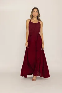 2024 été Boho col rond Maxi robe pour femmes dos nu sans manches imprimé fleuri naturel écologique respirant lavable - Product Image 2