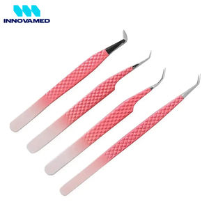 Nouvelle conception de pince à cils de bonne qualité pince à épiler d'extension de cils en acier inoxydable à revêtement rose BY INNOVAMED - Product Image 5
