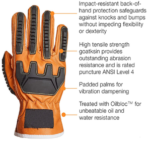 Venta superior Guantes de mecánico de cuero de trabajo Transpirable Alta visibilidad Retardante de llama Correa de cintura Guantes de seguridad industrial unisex - Product Image 4