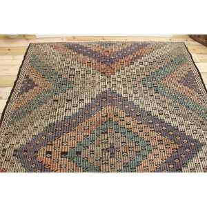 Alfombra Vintage de 6x8.5 pies (184x260 cm), Alfombra Turca Azul con Diseño Floral - Product Image 3