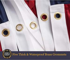 Drapeau américain à suspendre pour l'extérieur, 4x8 pieds, en polyester imperméable, plissé, avec étoiles brodées - Product Image 2