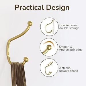 Unique Black <b>Wall</b> Mounted Aluminium Coat <b>Hooks</b> Hanger With Screw for Towel <b>Key</b> Robe Scarf Bag Cap Coffee Cups - Product Image 2