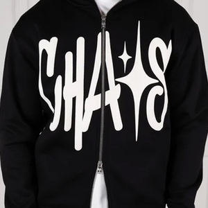 Sweat-shirts à capuche de marque décontractés à fermeture éclair, en coton épais et doux de type French Terry, avec impression par transfert thermique DTF sur toute la surface - Product Image 3