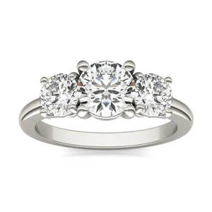 Anillo de Compromiso de Tres Piedras con Diamantes Cultivados en Laboratorio de 2 CTW en Oro de 14K, Anillos de Diamantes Premium - Product Image 2