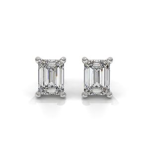 Esmeralda IGI VS VVS 1CT Lab Grown Diamond Stud Pendientes 14K 18K Oro sólido para mujeres-Regalo de aniversario de boda - Product Image 3