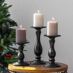 Bougeoir vintage en métal, chandelier fini noir pour décorations de mariage, bougeoir de table décoratif pour la maison, nouvel arrivage - Product Image 3