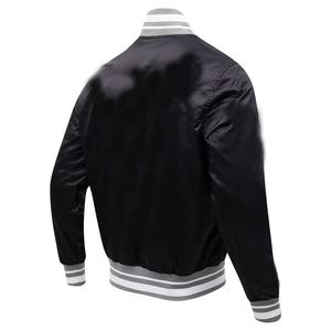 Blouson bombardier en vrac de haute qualité veste super unisexe en satin de soie vestes universitaires de baseball personnalisées pour hommes - Product Image 3