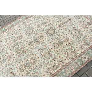 Alfombra Vintage, Alfombra Grande de 5.4x8.5 pies, Alfombra Verde Estilo Suroeste - Product Image 5