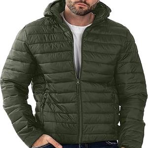Custom <b>Top</b> High Quality Men's <b>Bubble</b> Jacket Puffer Coat Lightweight Zipper up Hooded Puffer Jackets for Men - Product Image 1