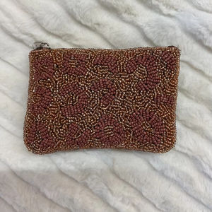 Classic Beaded Coin Purse Pearl and Diamond Beaded <b>Make</b> up Bag Wedding or Party Gift for Her - Product Image 1