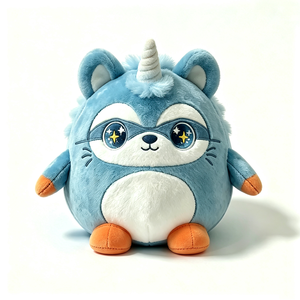 Peluche de mono azul personalizado, peluche de mono superhéroe con máscara, juguete de peluche redondo y suave, almohada de peluche de mono adorable - Product Image 3
