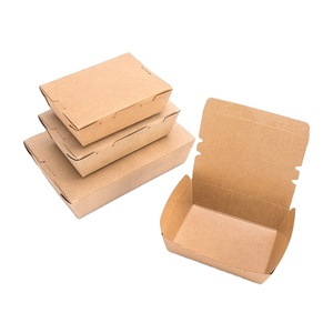 Caja de embalaje de alimentos de papel kraft biodegradable Huamao Printing, caja rectangular con tapa abatible para panadería, para galletas, brownies, pasteles y bocadillos. - Product Image 5