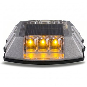 Juego de 10 Botones Solares Intermitentes Amarillos para Carretera con Base de Plástico - Product Image 1