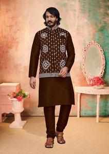 Nuevos diseños de ropa de seda india y pakistaní, pijama Koti Kurta con espejo para bodas y festivales - Product Image 4