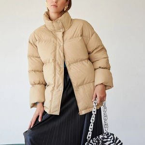 Chaqueta Acolchada Brillante para Mujer, Cálida, Cortavientos, Gruesa, Informal, para Invierno, de Algodón Teñido Liso, Tejida, para Exteriores, Venta al por Mayor - Product Image 6