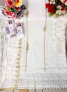 Nuevo Traje FABZONE de Diseñador, Top de Georgette y Sharara, Salwar Kameez Cosido para Fiestas Indias/Pakistaníes, Disponible en Existencia - Product Image 5