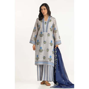 IUSTKSD-2149 pour Ensemble 3 Pièces Salwar Kameez Brodé Imprimé Numérique, Vêtement Ethnique Quotidien 100% Coton Doux pour l'Été - Product Image 3