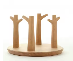 Estante de soporte de vidrio de madera La mejor calidad Hecho a mano Nuevas artesanías 6 Soporte de soporte de vidrio Fabricación Precio más bajo - Product Image 3