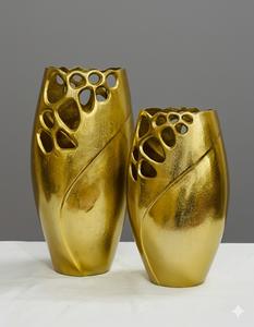 Vase à fleurs élégant en fonte d'aluminium pour la décoration intérieure de luxe, améliorant le style intérieur avec un savoir-faire métallique durable - Product Image 2