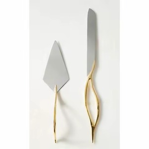 Juego de Servidores de Pastel de Metal con Cuchillo de Pastel de Acero Inoxidable, Decoración Ecológica para Mesa de Comedor, Herramientas para Pastel - Product Image 6