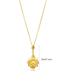 Collier à breloques en or 22 carats avec motif de lotus antique Vente en gros de bijoux en argent sterling 925 faits à la main en Turquie - Product Image 3