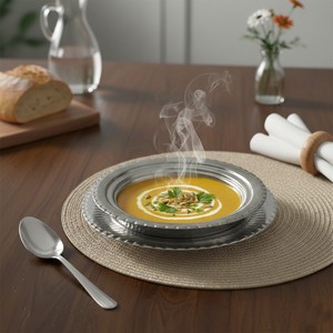 Plato de Cena Moderno de Cobre Martillado de 13 Pulgadas, Resistente, Tradicional, de Plástico, para Fiestas, para Hoteles, 50 Piezas - Product Image 1