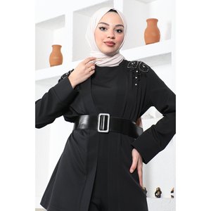 Conjunto de Dos Piezas Informal para Mujer IDantel, 100% Algodón, Top Largo y Pantalones de Longitud Media para Usar en Discotecas, Temporada de Otoño - Product Image 2
