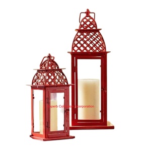 Stylish <b>Red</b> Metal Decorative Lantern <b>Candle</b> Holder Modern Style Hanging & Tabletop Iron & <b>Candle</b> Holder For Garden Party Decor - Product Image 4