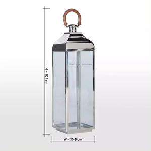 Accent Luxury Easter Eco-Friendly Vela de acero inoxidable Linterna Vidrio transparente Mango de madera Linternas de piso Decoración del hogar - Product Image 6