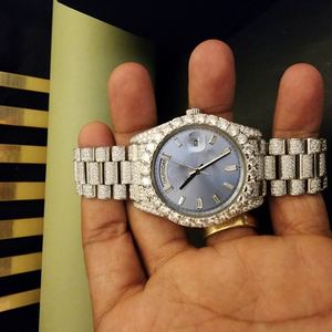 Premium Moissanite Diamond Luxury Fashion <b>Watches</b> Swiss Quartz Movement Stainless Steel <b>Case</b> Baguette Numerals - Product Image 1