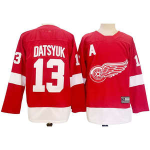 Maillot de hockey sur glace de style Detroit Rouge et blanc Uniforme d'équipe professionnel Logo de la roue ailée Nom et numéro de joueur personnalisés Sports athlétiques - Product Image 6