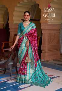 La migliore collezione sari camicetta Patola Shari stampata a mano in morbida seta abbigliamento etnico indiano fornitore di moda donna da Surat India - Product Image 2