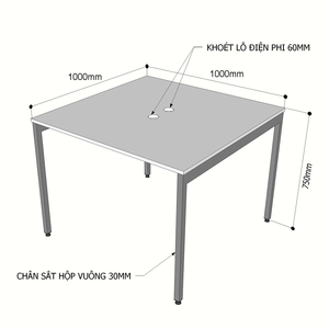 Mesa Minimalista de 100x100cm para 2 Personas, Fabricada en Madera Contrachapada Recubierta de Melamina con Patas Elegantes, Modelo HBSL014 - Product Image 6