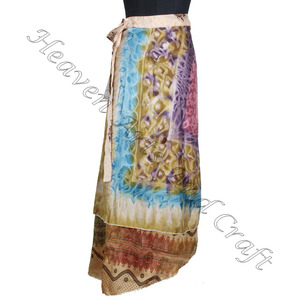 บอลลีวูดกระโปรงยาวผ้าไหมส่าหรี2ชั้นแบบกลับด้านได้กระโปรงสำหรับงานเลี้ยงตอนเย็นกระโปรงผ้าไหมอินเดียผ้าซิ่นชายหาด - Product Image 5