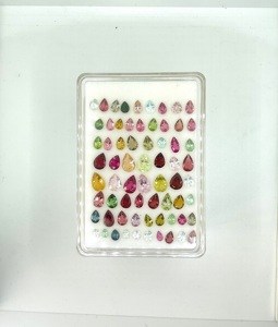 Piedra de corte de pera turmalina de varios colores de 34,90 quilates de calidad superior para la fabricación de joyas finas piedras preciosas naturales - Product Image 1