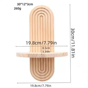 Artesanías de Madera para Decoración del Hogar, Sala de Estar, Estante Ovalado Ondulado Estilo Bohemio para Celebraciones de Diwali, Ramadán, Bodas y Pascua - Product Image 6