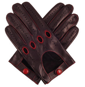 Gants d'équitation d'hiver pour hommes Gants longs en cuir noir Néoprène Cuir de vachette Doublure en cuir de mouton Couture forte Conduite - Product Image 3