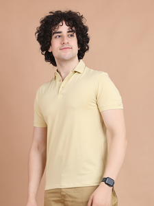 Camiseta clásica Beige para hombre, cómoda camiseta de media manga de algodón 100%, básica versátil de seda de verano elástica definitiva - Product Image 4