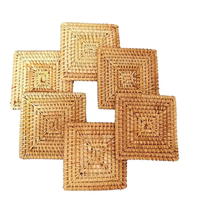 BOHO Kitchen Table Decor Table Coasters <b>Mats</b> Set Premium Quality <b>Rattan</b> <b>Mats</b> & Pad Table Decoration Wedding <b>Rattan</b> Coasters Pads - Product Image 2