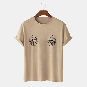 Chemise décontractée à manches courtes pour homme, col rond, en jersey uni imprimé, personnalisable, mélange polyester/coton, respirante, séchage rapide - Product Image 2