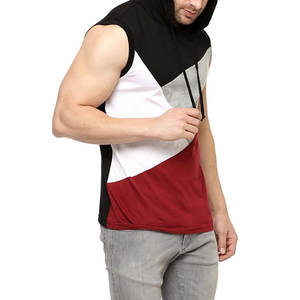 Camiseta Deportiva Personalizada para Hombre, 100% Algodón, Sin Mangas, con Capucha y Bordado 3D para Fisicoculturismo y Fitness - Product Image 3