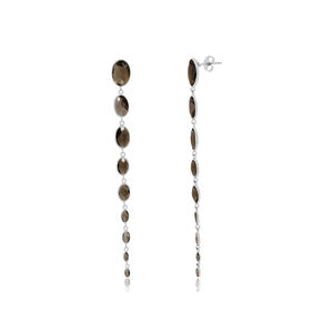 Pendientes chapados en oro de diseñador para niñas, pendientes de gota de piedras preciosas de Calcedonia acuática de Plata de Ley 925 para mujer - Product Image 4