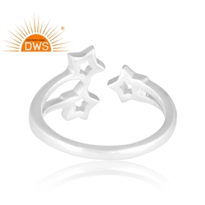 Best Quality Fine Sterling Silver Star Design <b>Adjustable</b> <b>Ring</b> Custom Jewelry Manufacturer - Product Image 4