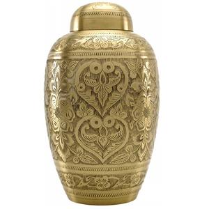 Domtop Urna de cenizas humanas para adultos hecha a mano Urna de cremación de metal duradero en Nuevo diseño Suministros funerarios de plata y oro - Product Image 5