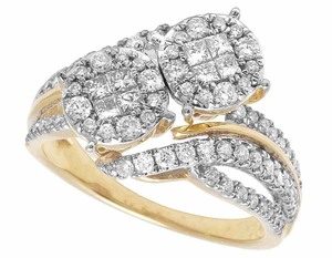 925 Plata Moissanite redondo princesa diamante Iced Out Cluster nupcial boda compromiso aniversario regalo anillo conjunto para mujeres - Product Image 2