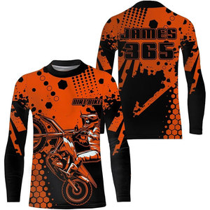 Maillot de cyclisme personnalisé pour moto, VTT, coupe-vent, polyester, logo personnalisé, équipe sportive, impression numérique, motocross - Product Image 4