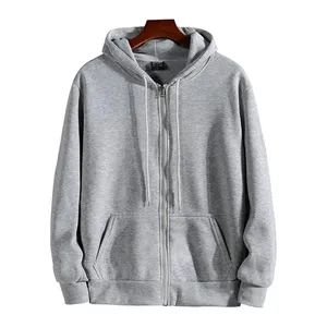 Sweat à capuche mi-zippé pour homme, logo personnalisé, haute qualité, hiver, polyester/coton, polaire respirant, uni, teint, 300g - Product Image 5