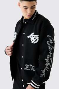 Vestes universitaires en laine 100% pour hommes, taille plus, logo personnalisé sur le devant, coupe-vent, streetwear, vente en gros - Product Image 3